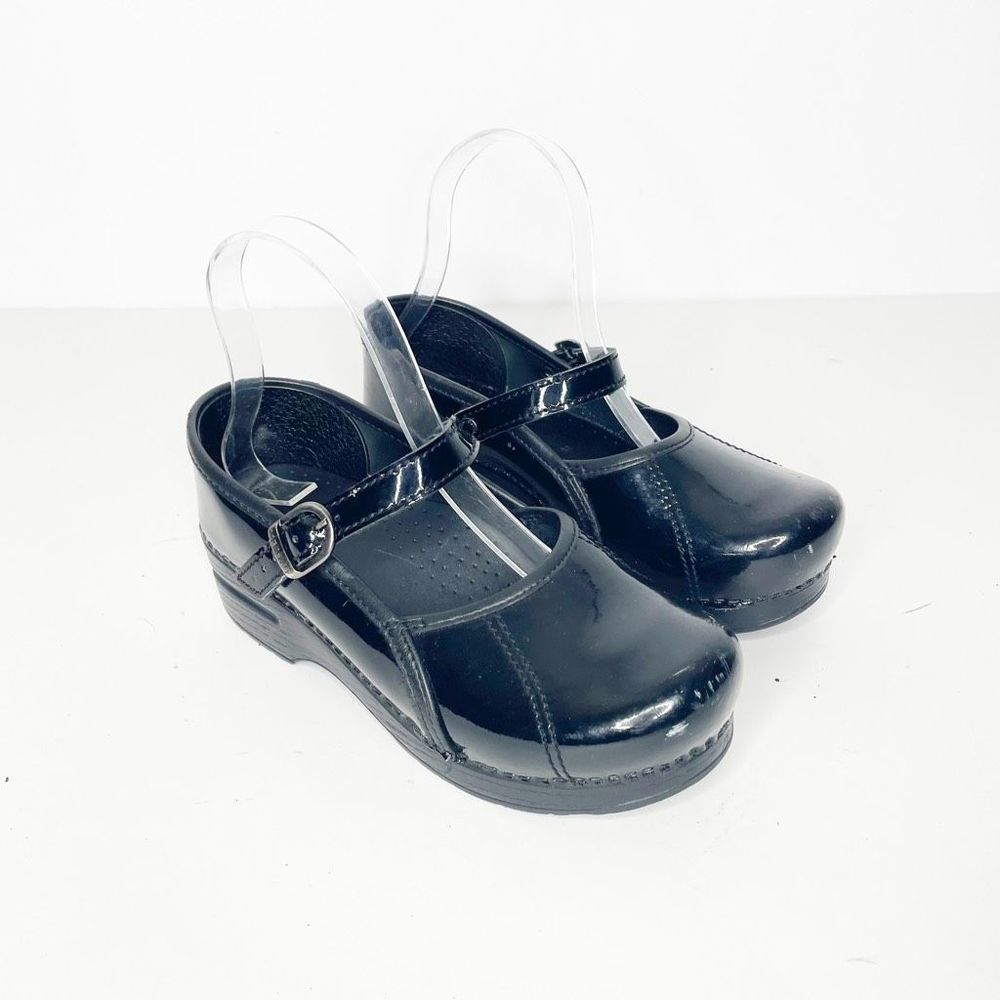 Dansko Black Patent Mary Jane Clogs